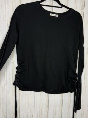 Rag & Bone Black Long Sleeve Side-Tie Top small